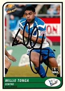 Signed 2005 Canterbury Bulldogs NRL Select Tradition Card - Willie Tonga - Picture 1 of 3