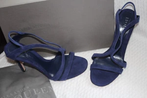 SEXY SANDALIA ALEXANDER MCQUEEN 105mm AZUL MEDIANOCHE #9.5US $655 - Imagen 1 de 10