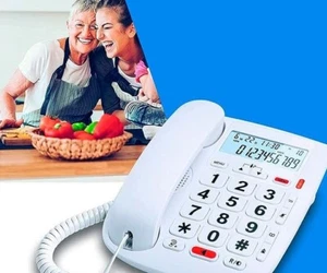 Téléphone filaire gros bouton Alcatel Tmax 20 - Blanc - avec son amélioré - N - Photo 1/1