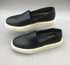 Vince Camuto Womens  9 Abbinna Black Leather Slip On Platform Sneakers Shoes 