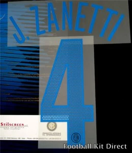 Official Inter Milan J.Zanetti 4 2004/06 Football Name Set Player size A - Picture 1 of 1