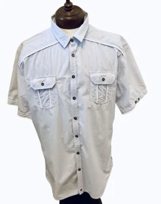 BUCKLE BLACK 2XL Western Chambray Piping Flap Pocket Athletic Short Sleeve Shirt - Image 1 of 4