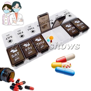 Weekly Pill Box Organizer Twice a Day 7 day AMPM Organizer Case Medicine Storage - Picture 1 of 6