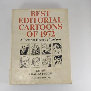 Best Editorial Cartoons Of 1972 Edited By Charles Brooks, 1st Print Illust HCDJ  - Picture 1 of 12