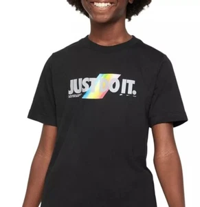 Nike Kids' Sportswear Retro Just Do It T-Shirt Black Size L - Picture 1 of 2