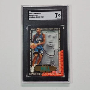 1996-97 NBA Hoops Grant Hill's All-Rookie Team Grant Hill #5 SGC 7 NM - Picture 1 of 2