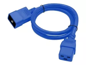 C19 auf C20 - Netzkabel - IEC 60320 C20 auf IEC 60320 C19 - 6,5 Fuß - blau - Bild 1 von 3