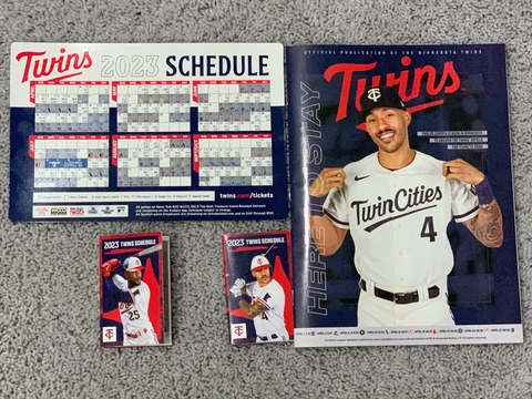 2023 Minnesota Twins SGA Magnet Schedule + Correa Magazine + 2 pocket schedules Cover