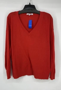 Elizabeth and James Long Sleeve V-Neck Pullover Red Sweater Size Medium EUC - Picture 1 of 4