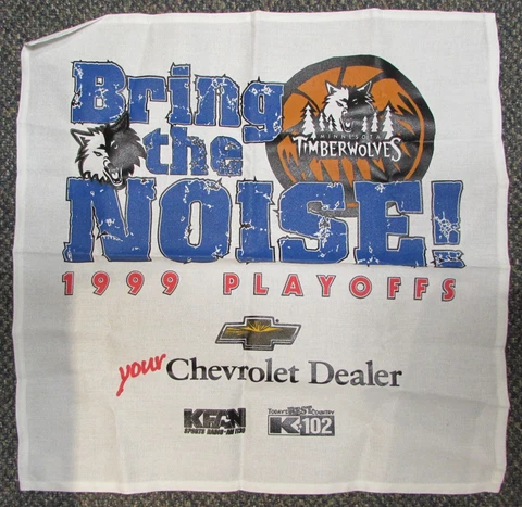 Minnesota Timberwolves 1999 -Playoffs Rally Towel - Bring the Noise - 19" x 19" Cover