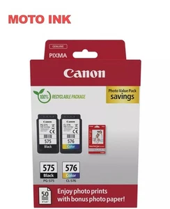 Canon PG-575 / CL-576 Genuine Ink Cartridges, Pack of 2 (1 x Black, 1 x Colour); - Picture 1 of 1