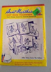 Aunt Martha's Here Come the Indians Hot Iron Transfer Embroidery Pattern 3355 - Picture 1 of 3