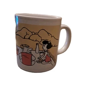 Taza de café The Flintstones Hanna Barbera Production 1989 blanca nueva vintage - Imagen 1 de 8