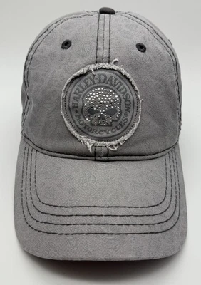 Gorra Harley Davidson Motocicletas Bling Calavera Gorra Paisley Mujer Correa Gris Foto 1 de 4