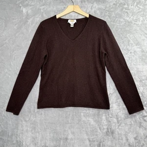 Talbots Pull Femme Grand Cachemire Col V Pull Doux Tricot Classique - Photo 1/10