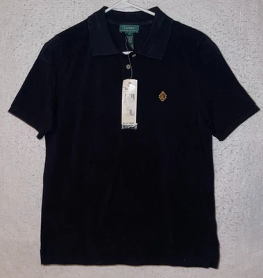 Camisa para mujer Lauren Ralph Lauren talla M negra manga corta escudo polo botones nueva con etiquetas Foto 1 de 4