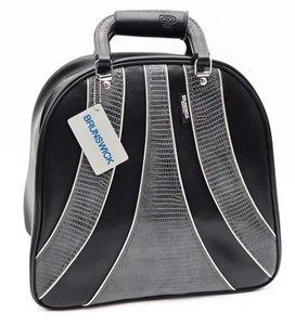 Borsa vintage retrò Brunswick palla da bowling nero/grigio con 1 tasca interna portaoggetti - Foto 1 di 12
