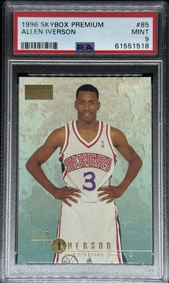 1996 Skybox Premium Allen Iverson Rookie RC #85 PSA 9 - Image 1 of 2