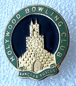 Hollywood Bowling Club - Vintage Enamel Badge - County Down, Northern Ireland - Picture 1 of 3