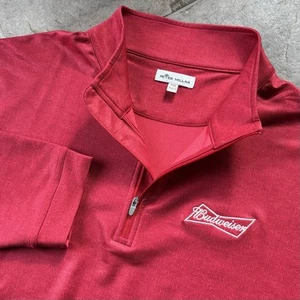 Peter Millar Budweiser Beer 1/4 Quarter Zip Performance Golf Pullover Mens XXL - Picture 1 of 11