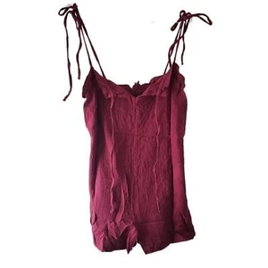 Neue burgunderrote Damen Strampler Shorts - Bild 1 von 3