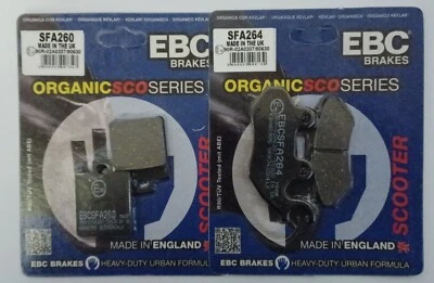 Pastillas de freno de disco delanteras y traseras EBC orgánicas para SYM JET X 125 (2021 a 2024) Foto 1 de 4