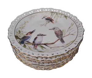 New 6x Australian Bird Dessert Plate Kookaburra 19cm Plate in Gift Box - Picture 1 of 1