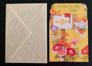 Tarjeta de felicitación vintage Hello American Greetings desplegable nueva con sobre - Imagen 1 de 3