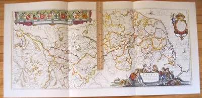 1663 Rhine River MAP Reproduction Europe Germany RHENVS Fluviorum Blaeu - Image 1 of 4