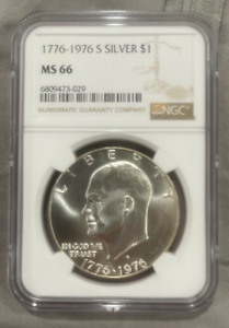 1976 S $1 Silver Eisenhower Dollar NGC Graded MS 66