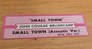 Rare Jukebox Title Strip John Cougar Mellencamp "Small Town" 45 record 7" - Picture 1 of 1