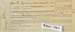1919 BONHAM TEXAS INTERNATIONAL HARVESTER CO W-T 87 WAGONS - Picture 1 of 1
