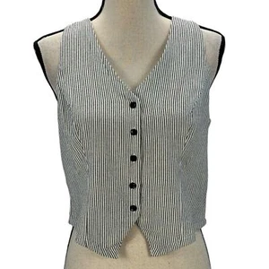 And Now This Sleeveless Striped Vest - Black White - size XS - Picture 1 of 9