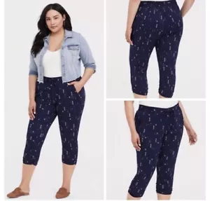 Torrid Navy Arrow Challis Pull On Essential Comfy Jogger Pant 1X - Picture 1 of 11