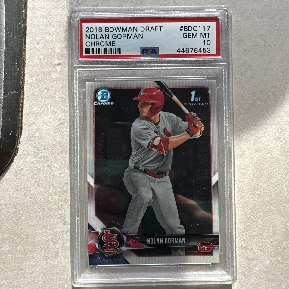 2018 Bowman Draft Chrome  Nolan Gorman #BDC-117 PSA 10 GEM MT - Image 1 of 1