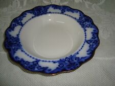 Antique Royal Doulton Egerton Flow Blue Rimmed Soup Bowl circa 1902 - 1927