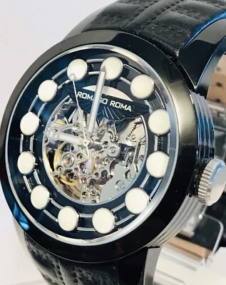 Reloj ROMAGO ROMA Cristal Zafiro 47mm Auto Skeleton | Correa Especial Negra Foto 1 de 4