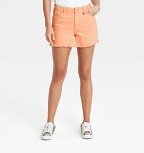 Pantalones cortos de jean vintage Midi para mujer - hilo universal - naranja - varios tamaños - S661 - Imagen 1 de 5
