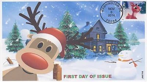 JVC CACHETS -2014 RUDOLPH ISSUE FIRST DAY COVERS FDC CHRISTMAS TOPIC COVER #3 - Picture 1 of 1