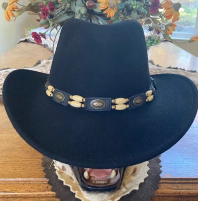 Sombrero Scala Hombres Negro Lana Outback L * Nuevo Aplastable Aussie Repeler Agua Sol Sombra Foto 1 de 4