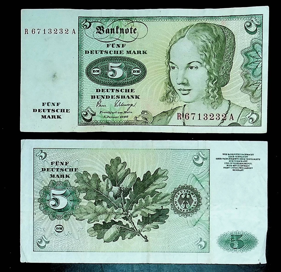 Billete de 5 marcos de Alemania 1960-80 Foto 1 de 1