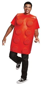 Red Brick Classic Lego Iconic Toy Fancy Dress Up Halloween Unisex Adult Costume - Picture 1 of 6