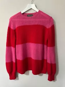 WYSE London Jumper Red / Pink Mohair Blend Stripe Size M/L - Picture 1 of 13