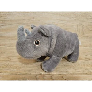 Aurora Medium Gray Eco Nation 9.5" Rhinoceros Eco-Friendly Rhino Stuffed Animal - Foto 1 di 11