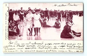 1906 Vintage Postcard Undivided Back Ladies Strolling A New York Beach Judging - Picture 1 of 4