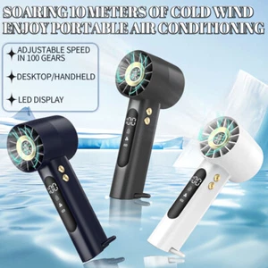 Portable Handheld Fan Speed(1-100) Adjustable Mini with LED Display summer/cool - Picture 1 of 11