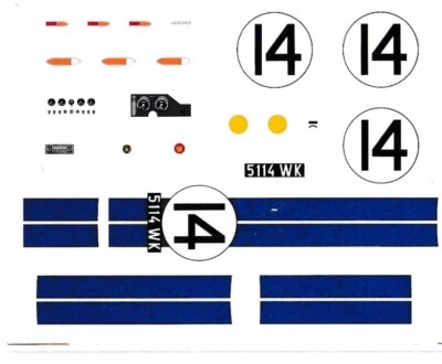 Decal 1/43 Jaguar Ty.E CUNNINGHAM Le Mans '63 #14 Accessories dieCast Tecnomodel - Immagine 1 di 2