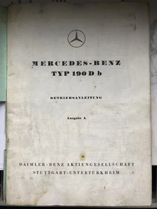 Mercedes Benz Betriebsanleitung Handbuch Typ 190 D b Original Stand 1959 - Bild 1 von 5
