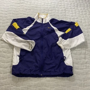 Vintage Nike Jacket Kids Small Purple Windbreaker Full Zip 90s Retro Athletic - Picture 1 of 11
