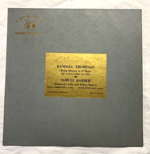 Vtg Randall Thompson + Samuel Barber Vimyl LP CHS-1092 - Picture 1 of 4